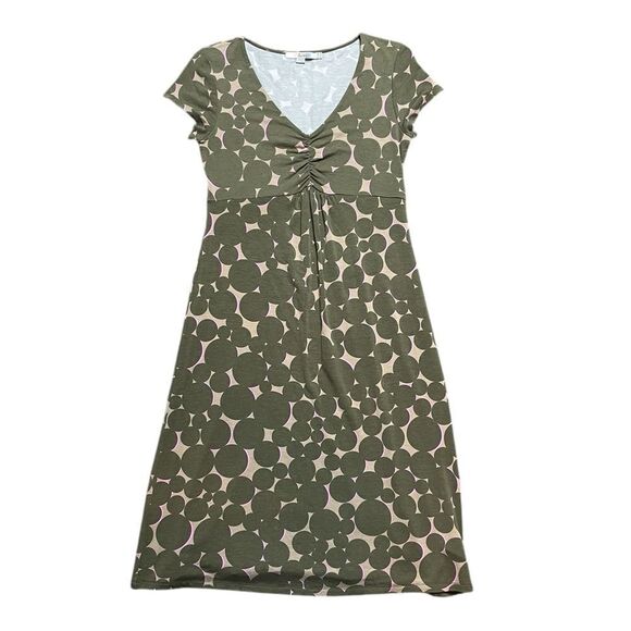 Boden Green Jersey Patterned Short Sleeved V Neck Dress - Picture 1 of 8